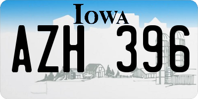 IA license plate AZH396