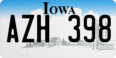 IA license plate AZH398