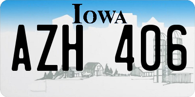 IA license plate AZH406