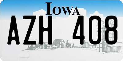 IA license plate AZH408