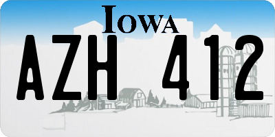 IA license plate AZH412