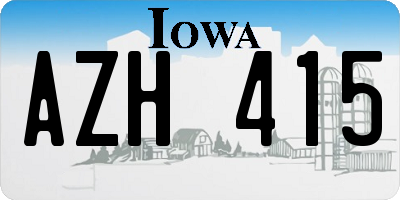 IA license plate AZH415