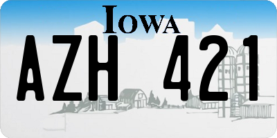 IA license plate AZH421