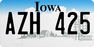 IA license plate AZH425