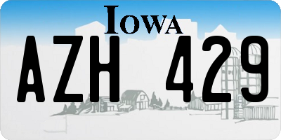 IA license plate AZH429