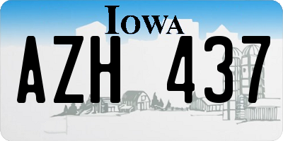 IA license plate AZH437