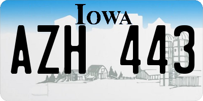 IA license plate AZH443