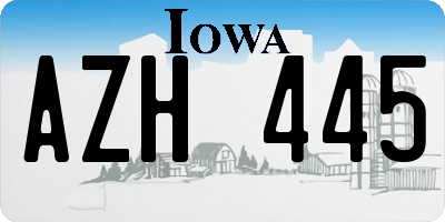 IA license plate AZH445