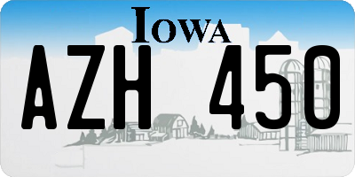 IA license plate AZH450