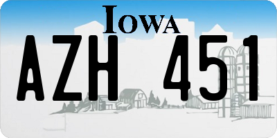 IA license plate AZH451