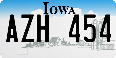 IA license plate AZH454