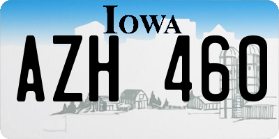 IA license plate AZH460