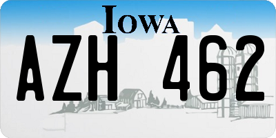 IA license plate AZH462