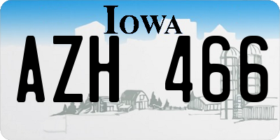 IA license plate AZH466