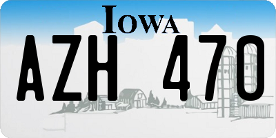 IA license plate AZH470