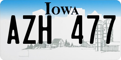 IA license plate AZH477