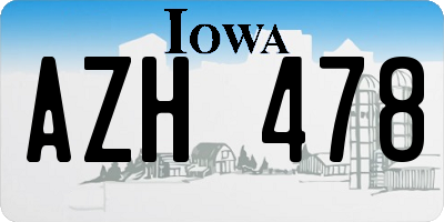 IA license plate AZH478