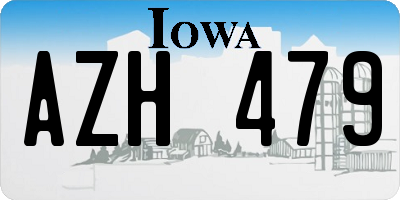 IA license plate AZH479