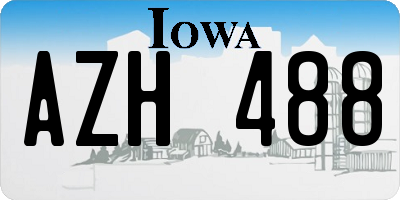 IA license plate AZH488