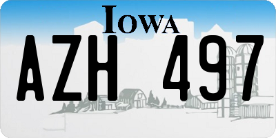 IA license plate AZH497
