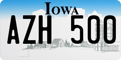 IA license plate AZH500