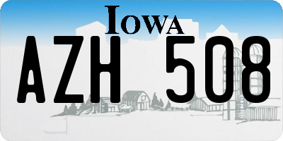IA license plate AZH508