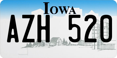 IA license plate AZH520