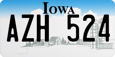 IA license plate AZH524