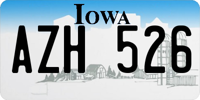 IA license plate AZH526