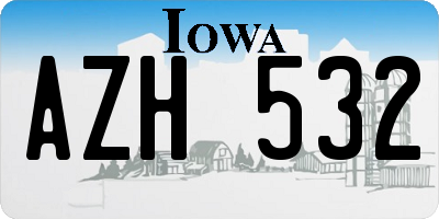 IA license plate AZH532