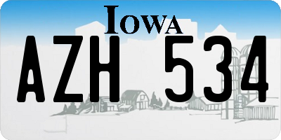 IA license plate AZH534