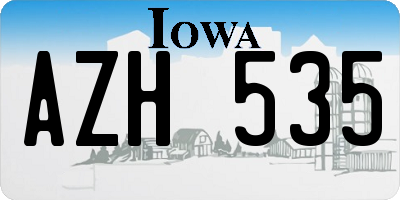 IA license plate AZH535