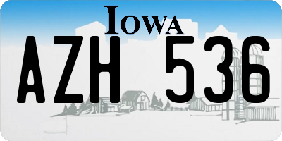 IA license plate AZH536