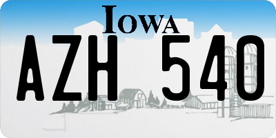 IA license plate AZH540