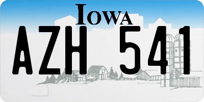 IA license plate AZH541