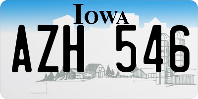 IA license plate AZH546