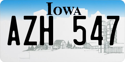 IA license plate AZH547