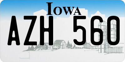 IA license plate AZH560