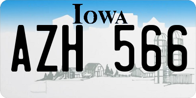 IA license plate AZH566