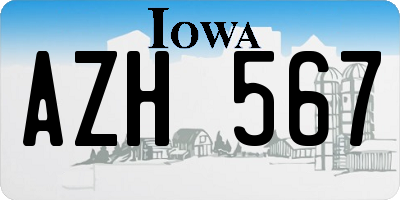 IA license plate AZH567