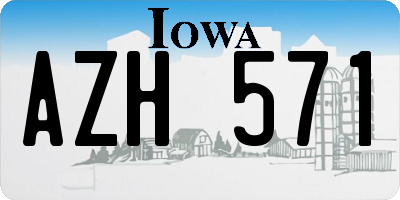 IA license plate AZH571