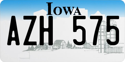 IA license plate AZH575