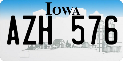 IA license plate AZH576