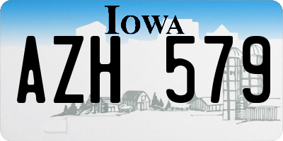 IA license plate AZH579