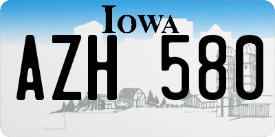 IA license plate AZH580