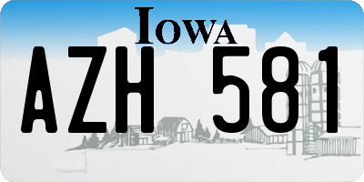 IA license plate AZH581