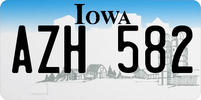 IA license plate AZH582