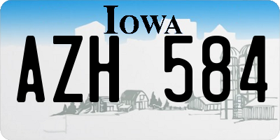 IA license plate AZH584