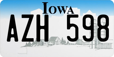 IA license plate AZH598