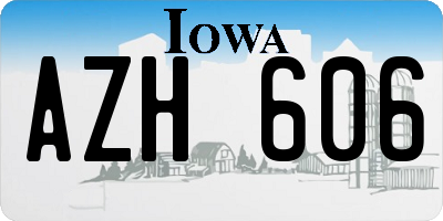 IA license plate AZH606